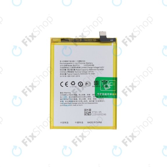 Bateria do Oppo A72, A73 4G CPH2099, BLP791, 4000mAh