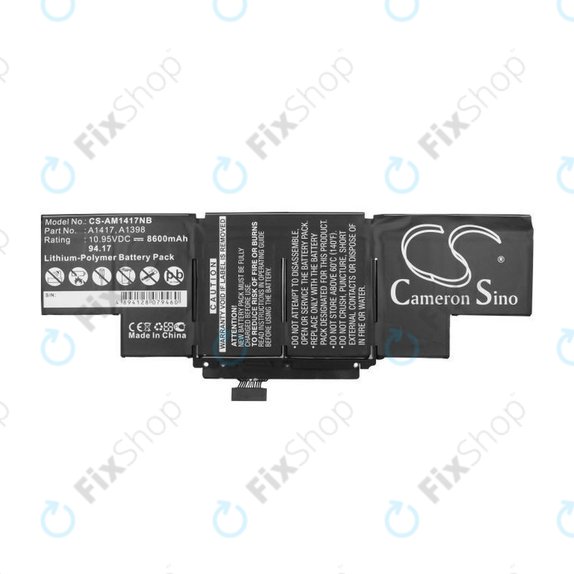 Bateria do MacBook Pro 15" A1398 (Mid 2012 - Early 2013), 8600mAh, HQ