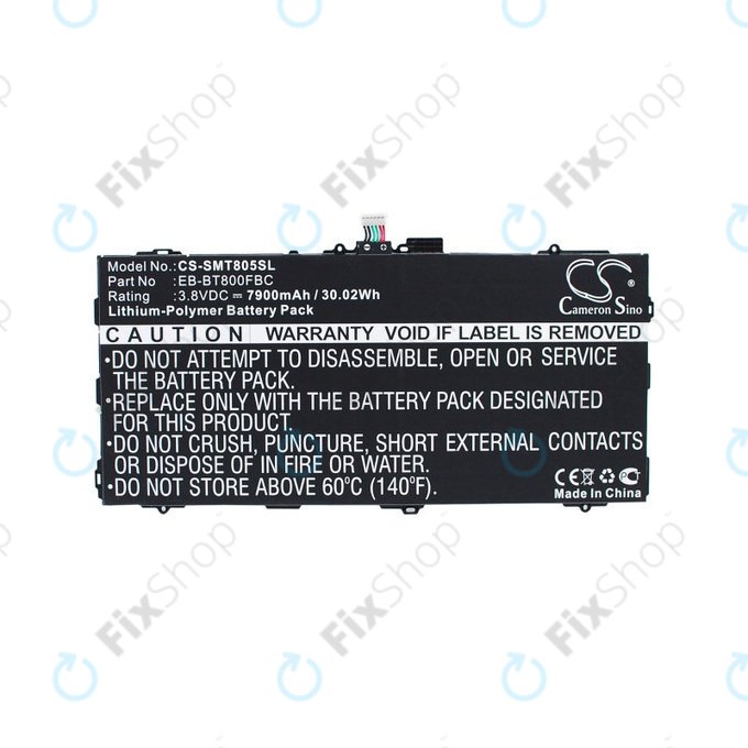 Bateria do Samsung Galaxy Tab S 10.5, 7900mAh, Li-Pol, 3.8V, EB-BT800FBC, HQ
