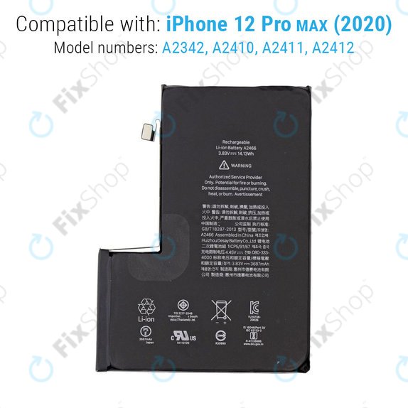 Bateria dla iPhone 12 Pro Max, 3687mAh
