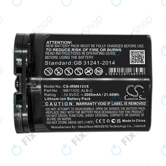 Bateria do iRobot Braava jet m6, ALB-C, M611020, Li-Ion, 10,8V 2000mAh, HQ