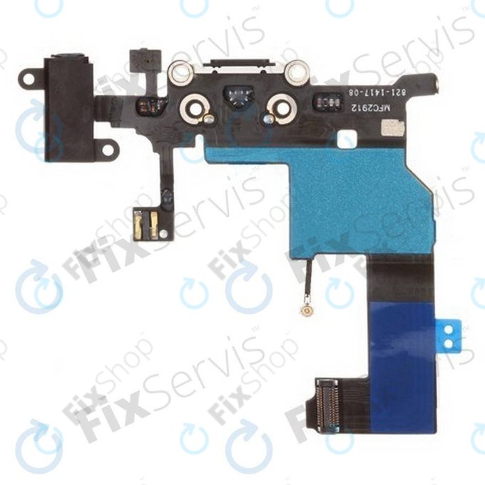 Złącze ładowania z mikrofonem i płytką PCB gniazda jack do iPhone 5, Bialy, White