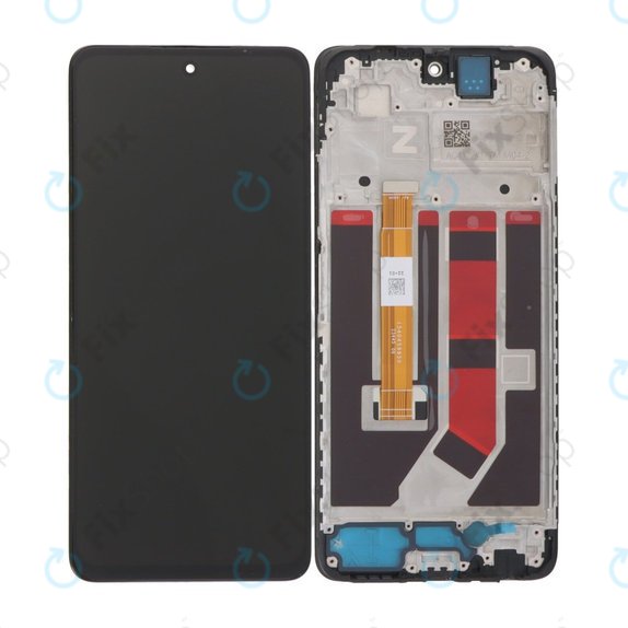Wyświetlacz do Oppo A58 CPH2577, Ekran dotykowy z ramką, Czarny, Black, TFT