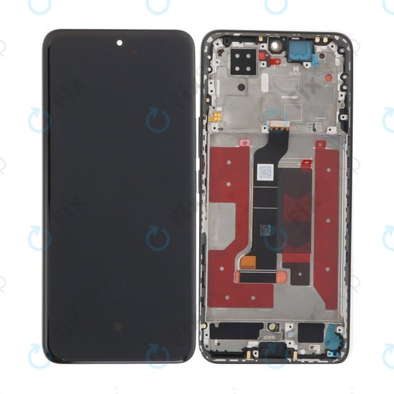 Wyświetlacz OLED do Honor 200, Ekran dotykowy z ramką, Czarny, Black