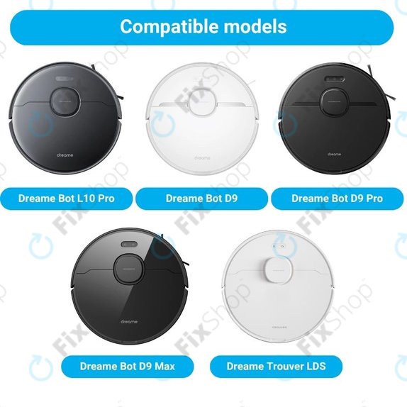 Zestaw części zamiennych do Xiaomi Dreame Bot L10 Pro, D9, D9 Pro, D9 Max, Trouver LDS (2x Szczotki główne, 4x Filtry, 4x Szczotki boczne, 4x Ściereczki mopujące)