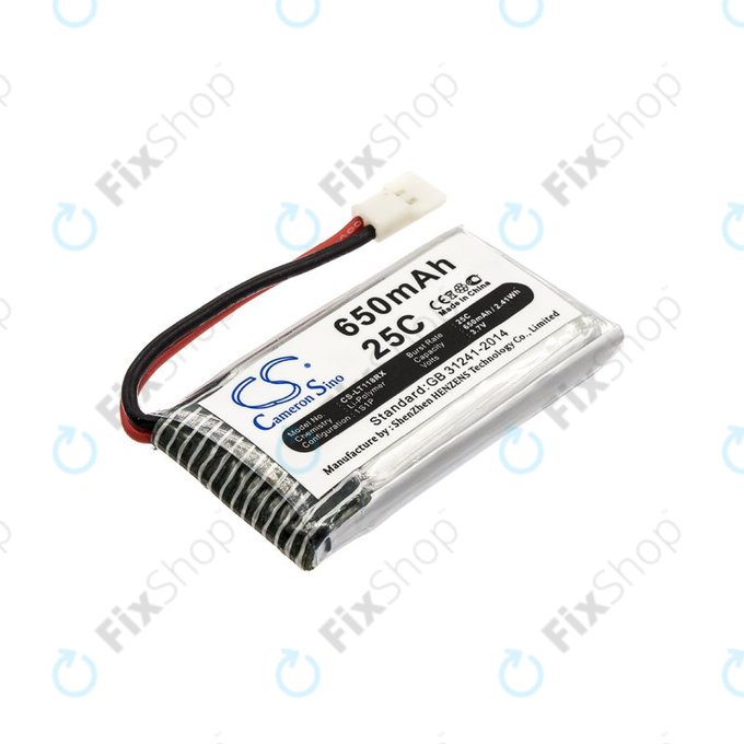 Bateria do Hubsan X4 H107, 650mAh, Li-Pol, 3.7V, H107C-A24, HQ