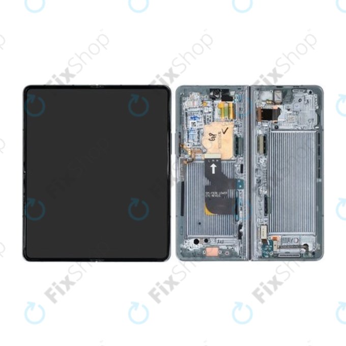 Wyświetlacz do Samsung Z Fold 4 F936B, Ekran dotykowy z ramką, GH82-29461B, GH82-29462B, Graygreen, Genuine Service Pack