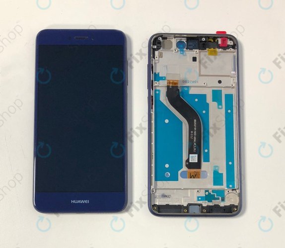 Wyświetlacz do Huawei P9 Lite (2017), Honor 8 Lite, Ekran dotykowy z ramką, Niebieski, Blue, TFT
