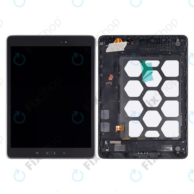 Wyswietlacz do Samsung Tab A 9.7" T555, Ekran dotykowy z ramką, Czarny, Black, TFT
