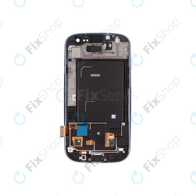 Wyświetlacz OLED do Samsung S3 i9300, Ekran dotykowy z ramką, Pebble Blue