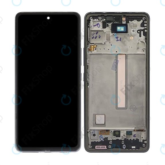 Wyświetlacz do Samsung A53 A536B, Ekran dotykowy z ramką, Awesome Black, TFT
