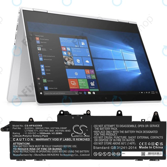 Bateria do HP ProBook x360 435 G7, 3550mAh, Li-Pol, 11.55V, SX03XL, HQ