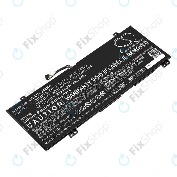 Bateria do Lenovo Ideapad C340, Ideapad Flex, 2850mAh, Li-Pol, 15.36V, L18C4PF3, HQ