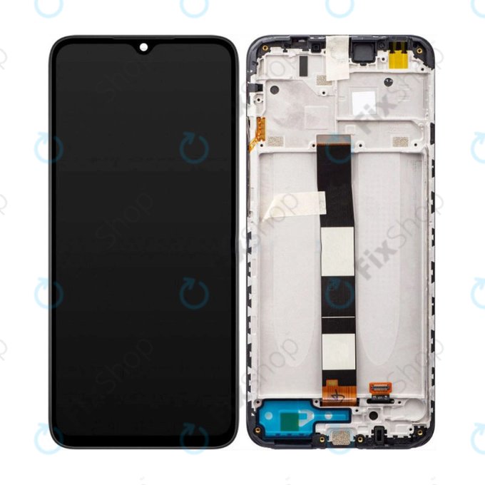 Wyświetlacz do Xiaomi Redmi 10A 220233L2C, 220233L2G, Ekran dotykowy z ramką, Czarny, Black, TFT