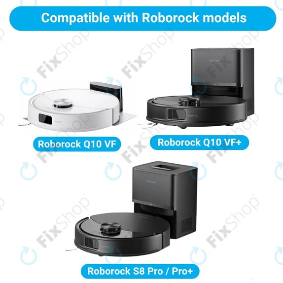 Zestaw części zamiennych do Xiaomi Roborock Q10 VF, Q10 VF+, S8 Pro, S8 Pro Plus (2x Główna szczotka, 4x Filtr, 4x Szczotka boczna)