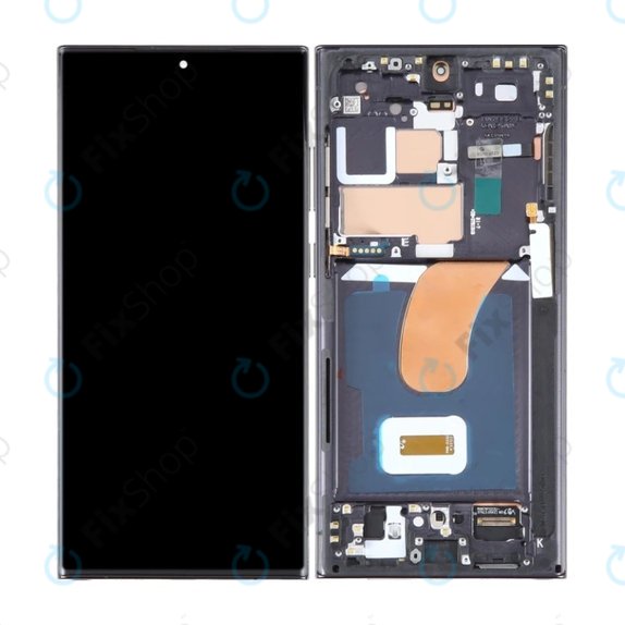 Wyświetlacz OLED do Samsung S23 Ultra S918B, Ekran dotykowy z ramką, Phantom Black