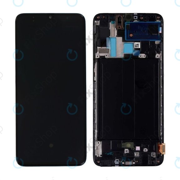Wyświetlacz do Samsung A70 A705F, Ekran dotykowy z ramką, GH82-19747A, GH82-19787A, Czarny, Black, Genuine Service Pack