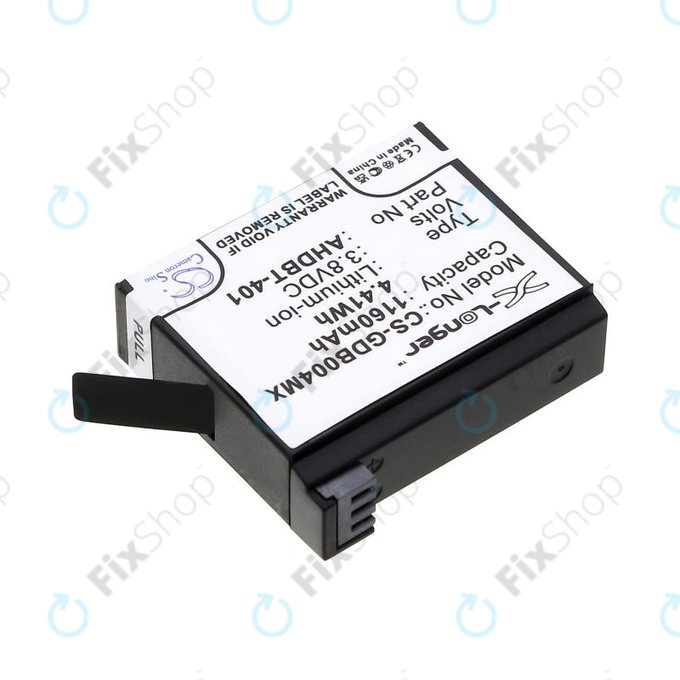 Bateria do GoPro Hero 4, 1160mAh, Li-Ion, 3.8V, AHDBT-401, HQ