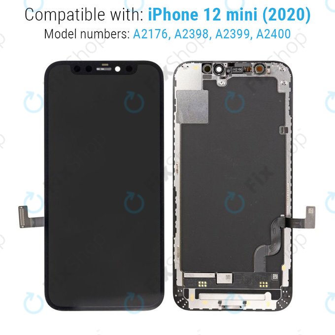 Wyświetlacz dla iPhone 12 Mini, Ekran dotykowy z ramką, Refurbished