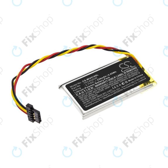 Bateria do Mio MiVue 508, 518, 528, 538, 608, 618, 792, 230mAh, Li-Pol, 3.7V, TPC402035, HQ