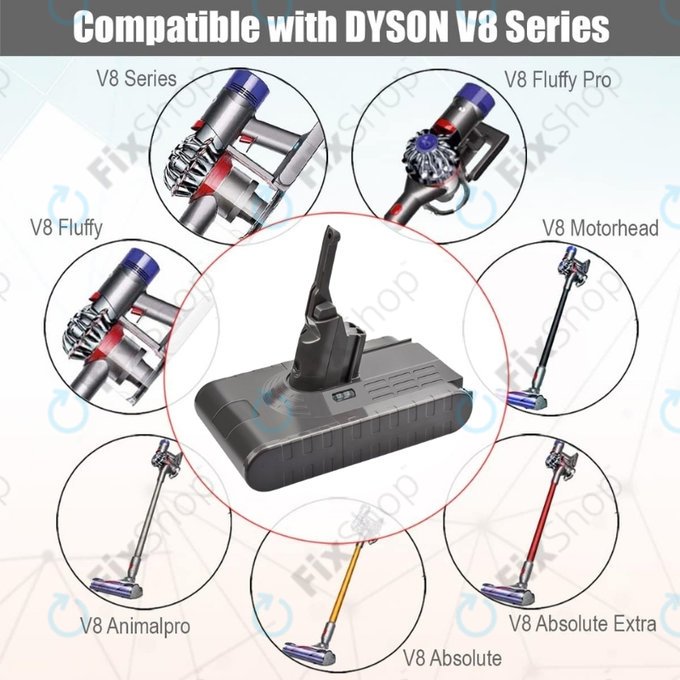 Bateria do Dyson V8, 215681, PM8-US-HFB1497A, Li-Ion, 21,6V 4000mAh