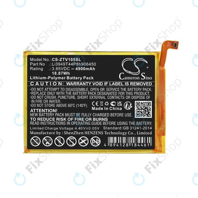 Bateria do ZTE Blade V Smart, V30 Vita, 4900mAh, Li-Pol, 3.85V, Li3949T44P8h906450, HQ