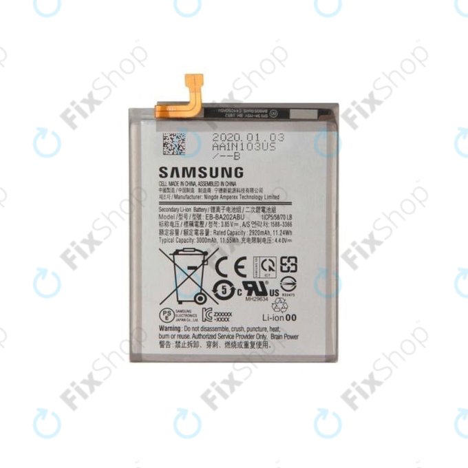 Bateria do Samsung A20e A202F, EB-BA202ABU, 3000mAh, GH82-20188A, Genuine Service Pack
