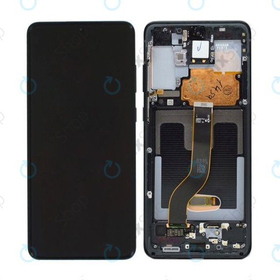 Wyświetlacz do Samsung S20 Plus G985F, Ekran dotykowy z ramką, GH82-22134A, GH82-22145A, GH82-31441A, Cosmic Black, Genuine Service Pack