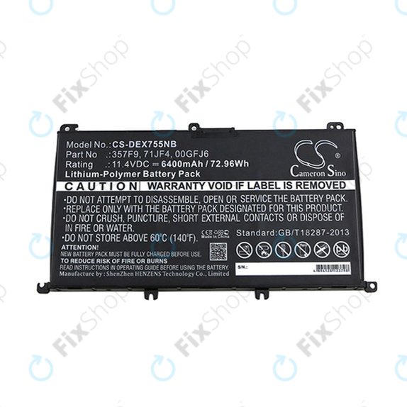 Bateria do Dell Inspirion 15, 6400mAh, Li-Pol, 11.4V, 357F9, HQ