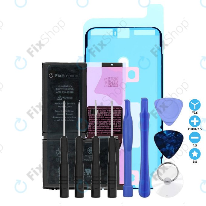 Bateria dla iPhone X, 2716mAh, Klej (Adhesive), Narzędzia, FixPremium