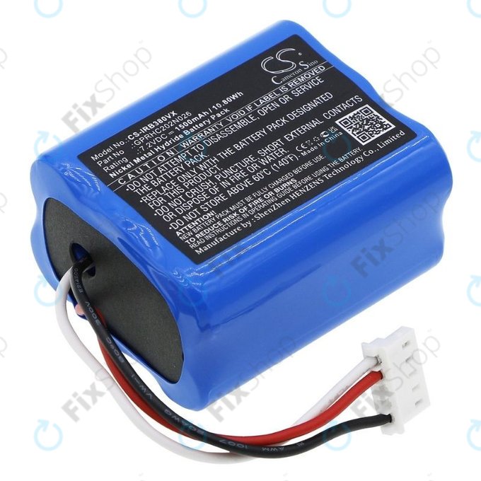 Bateria do iRobot Braava 2000, 300, 380, 380T, 381, 390, Mint 5200, Mint Plus 5200, Proscenic JOJO Professional, GPRHC202N026, 4409709, W206001001399, Ni-MH, 7,2V 1500mAh, HQ