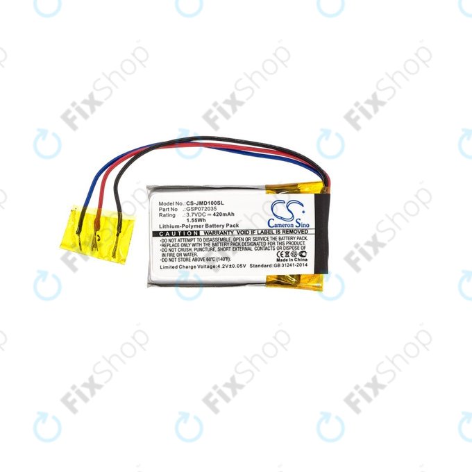 Bateria do JBL Go, GSP072035 Li-Pol, 420mAh, HQ