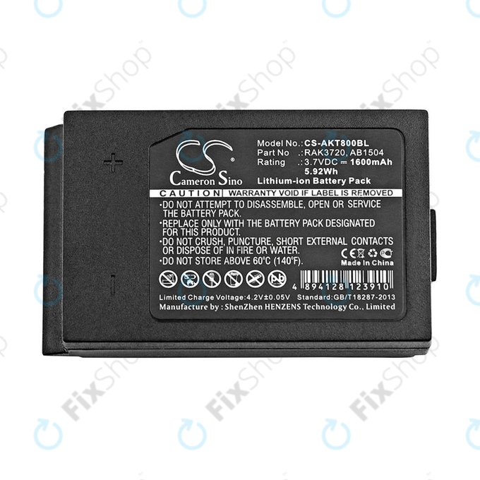 Bateria do Akerstroms Mercury 8B, Jupiter, Era 150J, 1600mAh, Li-Ion, 3.7V, RAK3720, HQ