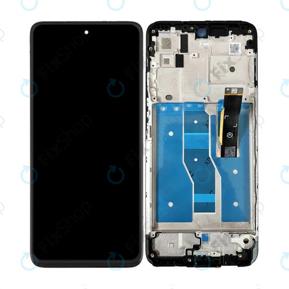 Wyświetlacz OLED do Motorola Moto G82 5G XT2225, Ekran dotykowy z ramką, Meteorite Gray