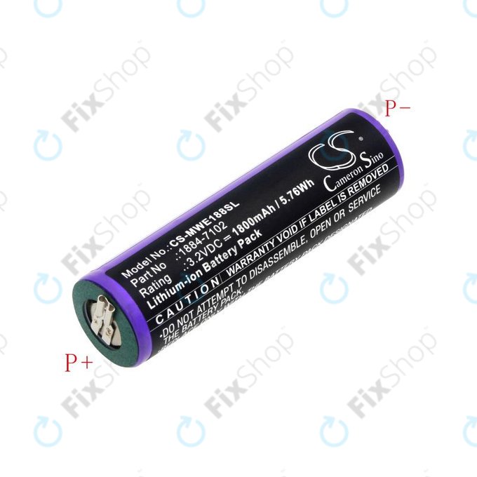 Bateria do Moser Ermila 1884, 1885, Wahl 1884 LI+PRO, Wahl Ermila 1884, 1885, 1800mAh, LiFePO4, 3.2V, -, HQ