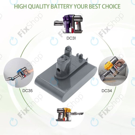 Bateria do Dyson DC31, DC34, DC35, DC44, DC56, 2500mAh, Li-Ion, 22.8V, 965557-03, HQ