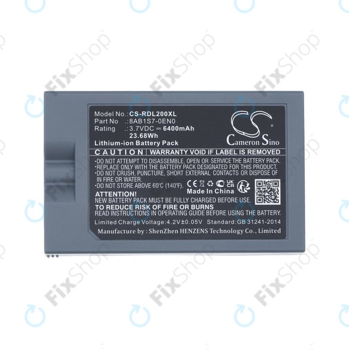 Bateria do Ring Video Doorbell 2, 3, 4, 6400mAh, Li-Ion, 3.7V, 8AB1S7-0EN0, HQ