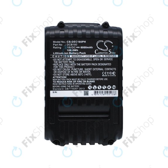Bateria do Dewalt CL-series, DC-series, DCB18x / DCB20x, Li-Ion, 6000mAh, HQ