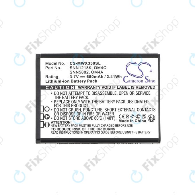 Bateria do Motorola Gleam +, 650mAh, Li-Ion, 3.7V, OM4A, OM4C, HQ