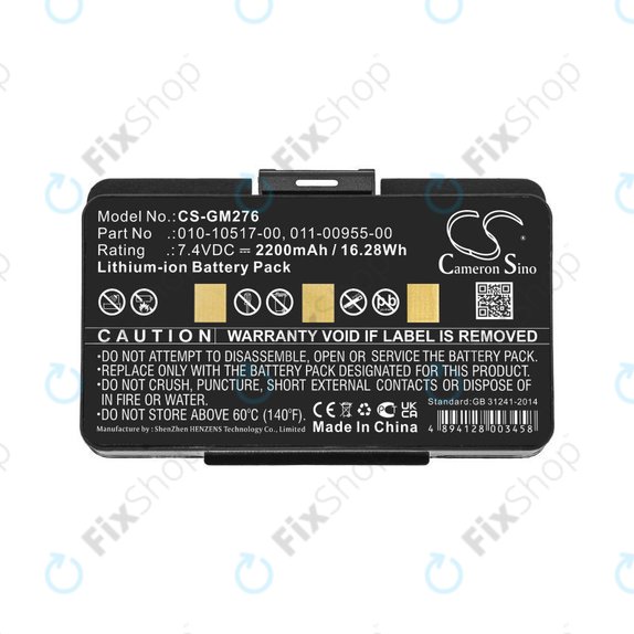 Bateria do Garmin GPSMAP 276, 296, 376, 378, 478, 495, 2200mAh, Li-Ion, 7.4V, 010-10517-00, HQ