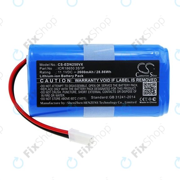 Bateria do Ecovacs CEN250, V700, ICR18650 3S1P, Li-Ion, 11,1V 2600mAh, HQ