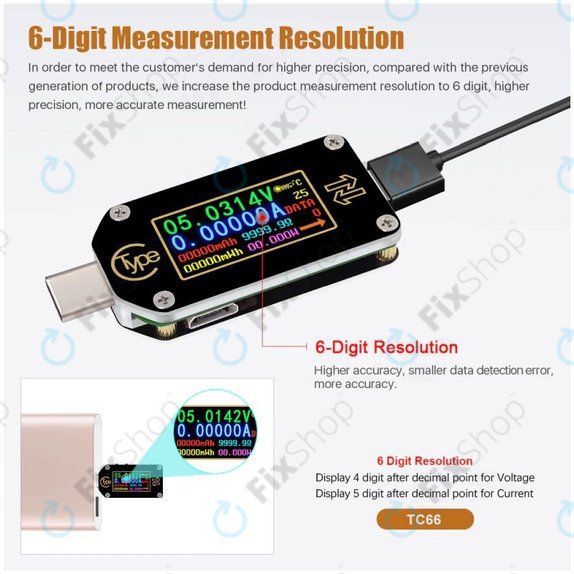 Multimetr USB (USB‑C), Joy-it JT-TC66C
