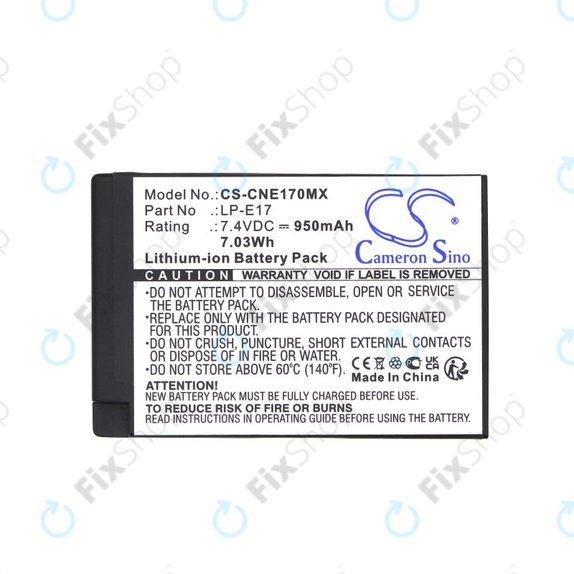 Bateria do Canon EOS, 950mAh, Li-Ion, 7.4V, LP-E17, HQ