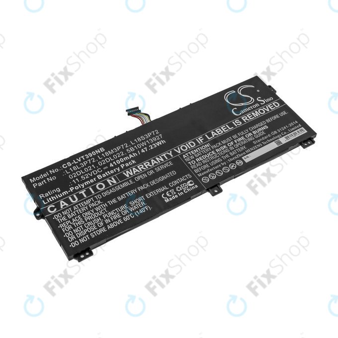 Bateria do Lenovo ThinkPad X390, Yoga X390, 4100mAh, Li-Pol, 11.52V, 02DL021, HQ