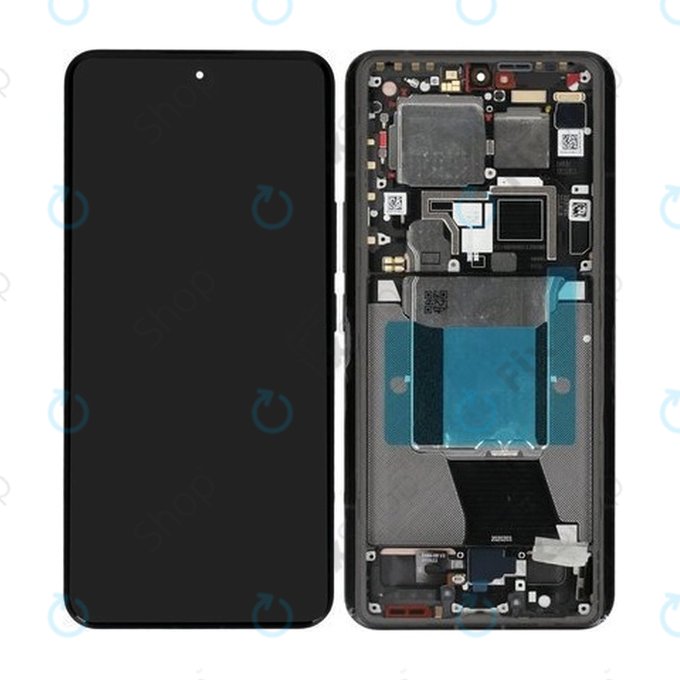 Wyświetlacz do Xiaomi 14 Ultra, Ekran dotykowy z ramką, Czarny, Black, 56000500N100, Genuine Service Pack