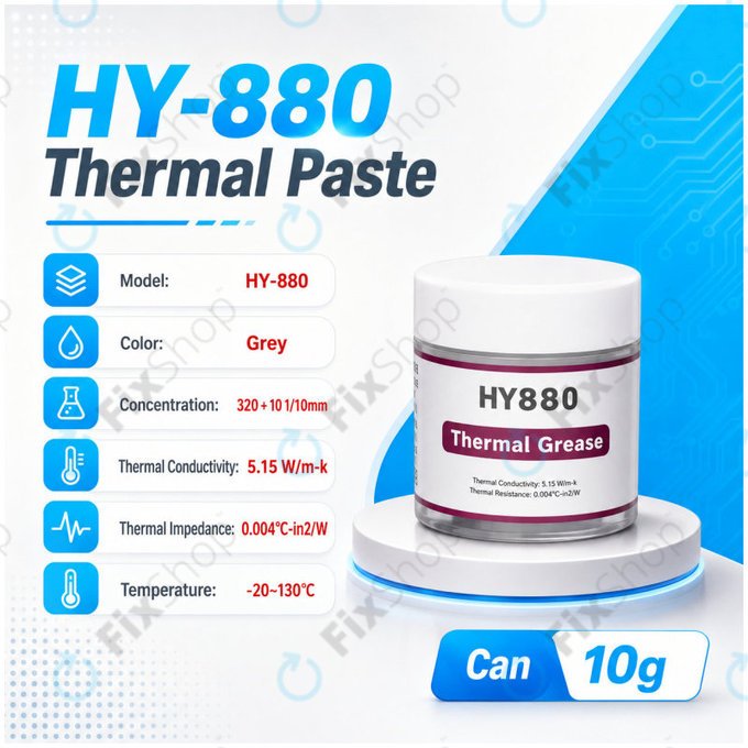 Pasta termoprzewodząca Halnziye HY880-TU10, 10g