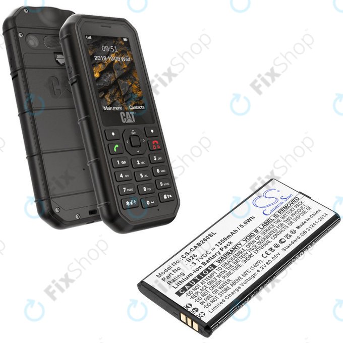 Bateria do Cat B26, 1350mAh, Li-Ion, 3.7V, B26, HQ