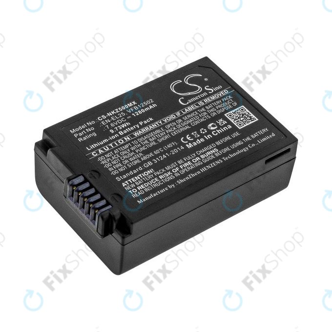 Bateria do Nikon Z50, Z50 ZFC, Z30, Z FC, 1280mAh, Li-Ion, 7.6V, EN-EL25, HQ
