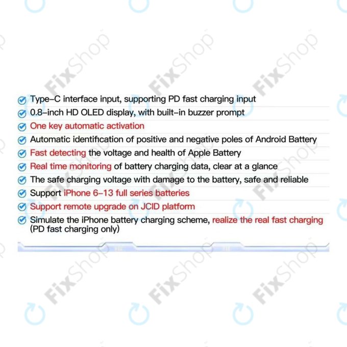 Bateria Fast Charging Board (iPhone 6 - 13 Pro Max), JC BT01