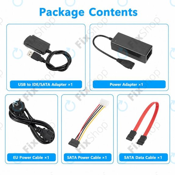 Adapter USB 2.0 na IDE / SATA do dysków HDD/SSD 2,5" i 3,5", z zasilaniem EU